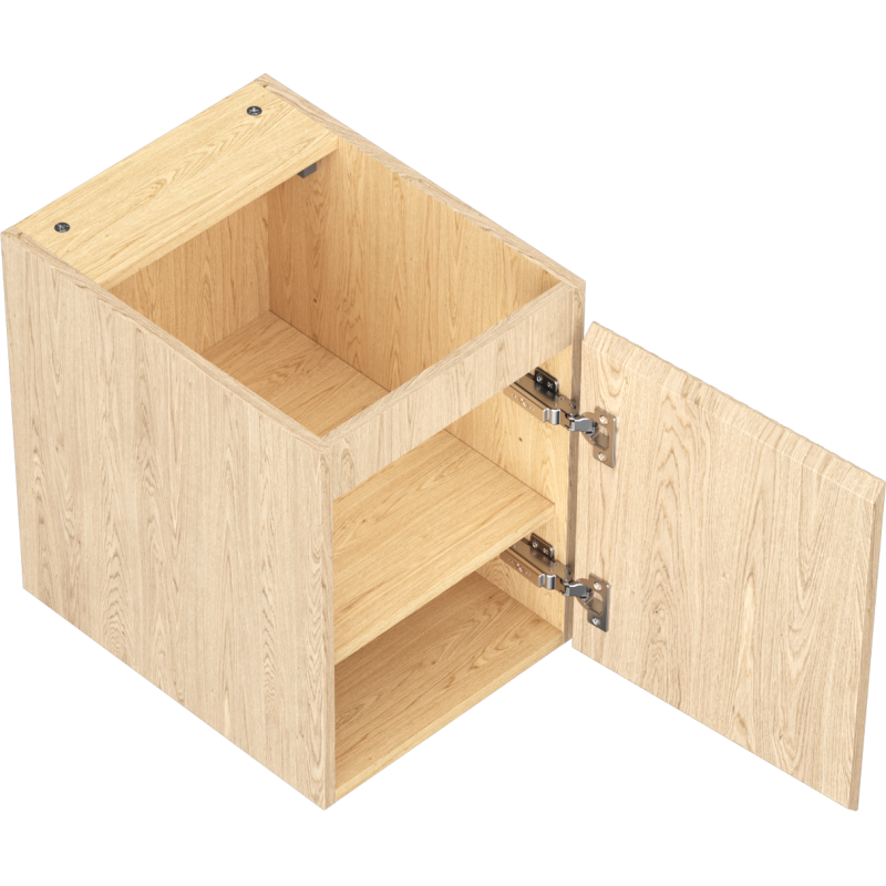 Mexen Rivel Badezimmerschrank für Waschtisch 35 cm, 1 Tür, geriffelt, Eiche - 91A21-03547-1-BF81