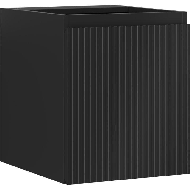 Mexen Rivel Badezimmerschrank 40 cm, 1 Tür, gerillt, schwarz matt - 91A21-04047-1-BF71