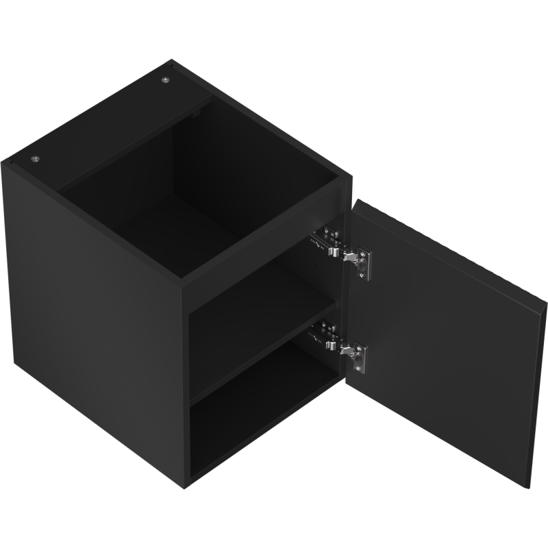 Mexen Rivel Badezimmerschrank 40 cm, 1 Tür, gerillt, schwarz matt - 91A21-04047-1-BF71