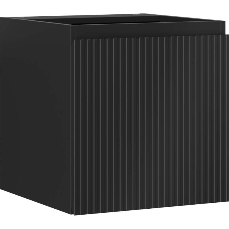 Mexen Rivel Badezimmerschrank für Waschbecken 45 cm, 1 Tür, geriffelt, Schwarz Matt - 91A21-04547-1-BF71