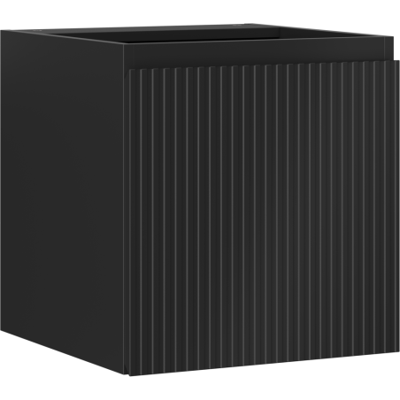Mexen Rivel Badezimmerschrank für Waschbecken 45 cm, 1 Tür, geriffelt, Schwarz Matt - 91A21-04547-1-BF71