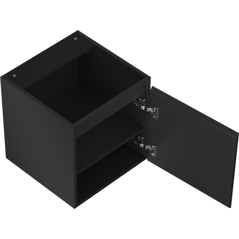 Mexen Rivel Badezimmerschrank für Waschbecken 45 cm, 1 Tür, geriffelt, Schwarz Matt - 91A21-04547-1-BF71
