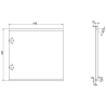 Mexen Rivel Badezimmerschrank 45 cm, 1 Tür, geriffelt, Eiche - 91A21-04547-1-BF81