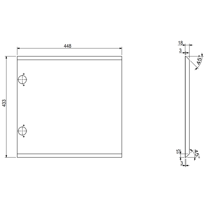 Mexen Rivel Badezimmerschrank 45 cm, 1 Tür, gerillt, Nussbaum - 91A21-04547-1-BF86