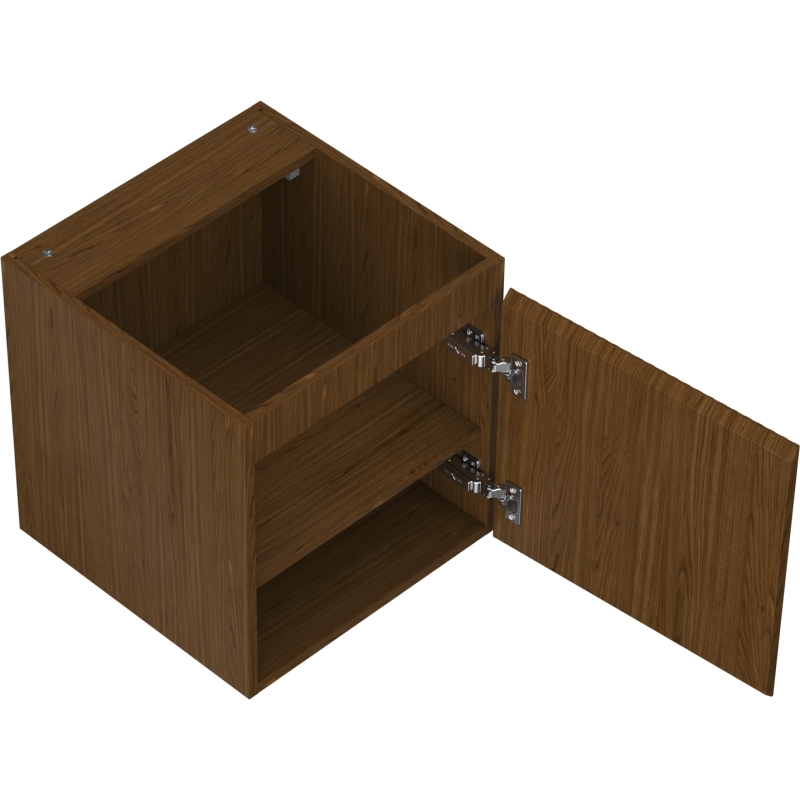 Mexen Rivel Badezimmerschrank 45 cm, 1 Tür, gerillt, Nussbaum - 91A21-04547-1-BF86