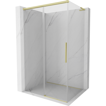 Mexen Rox L Duschkabine Schiebetür 120 x 85 cm, transparent, gebürstetes Gold - 8C2L-120-085-55-00