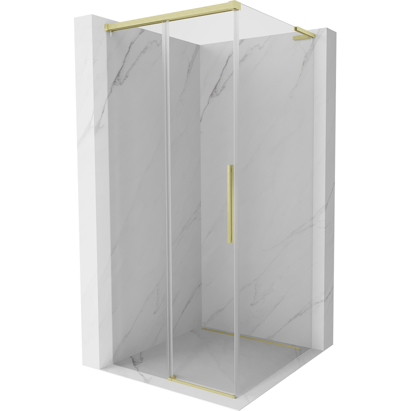 Mexen Rox L Schiebeduschkabine 90 x 90 cm, transparent, gebürstetes Gold - 8C2L-090-090-55-00