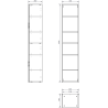 Mexen Rivel Badhochschrank 35 cm, 1 Tür, geriffelt, Graphit Matt - 91A21-03016-1-BF66