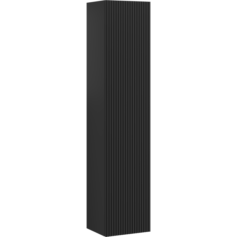 Mexen Rivel Badezimmerschrank 35 cm, 1 Tür, geriffelt, schwarz matt - 91A21-03016-1-BF71