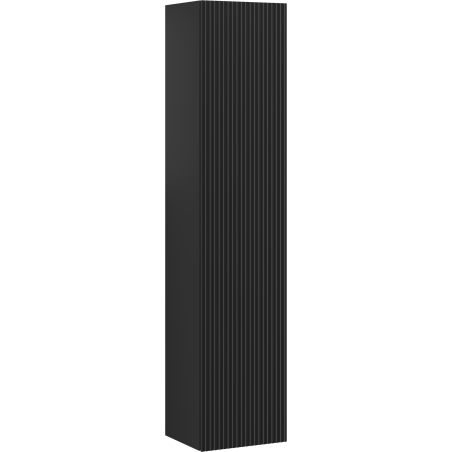 Mexen Rivel Badezimmerschrank 35 cm, 1 Tür, geriffelt, schwarz matt - 91A21-03016-1-BF71