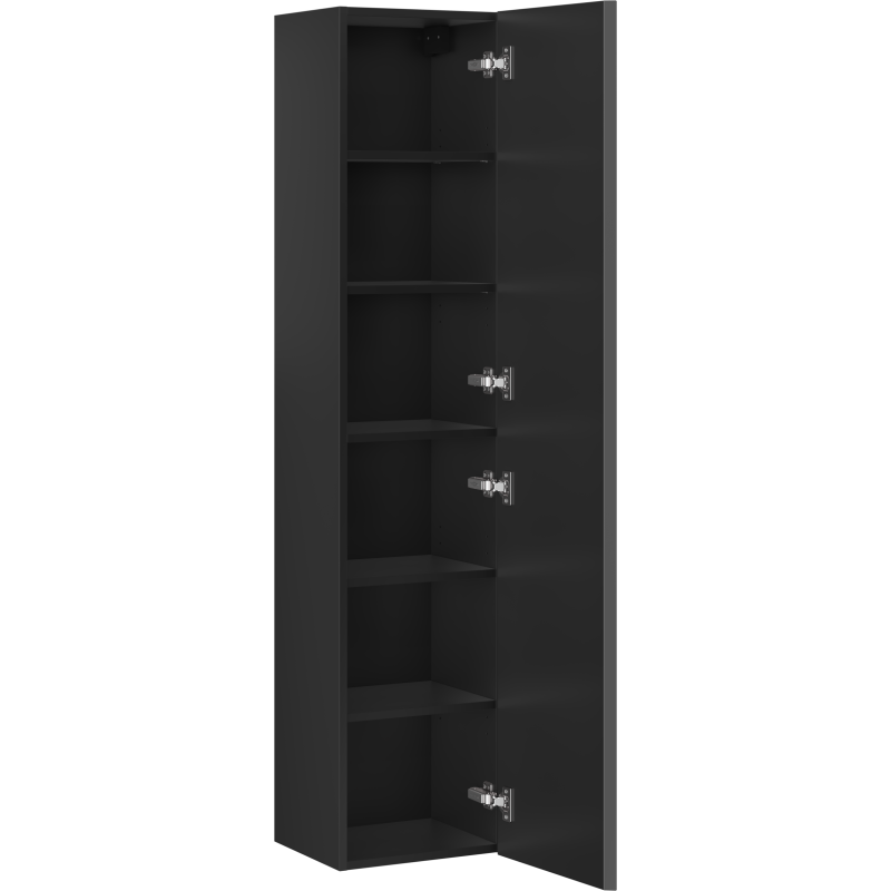 Mexen Rivel Badezimmerschrank 35 cm, 1 Tür, geriffelt, schwarz matt - 91A21-03016-1-BF71