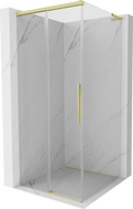 Mexen Rox L Duschkabine Schiebetür 120 x 120 cm, transparent, gebürstetes Gold - 8C2L-120-120-55-00