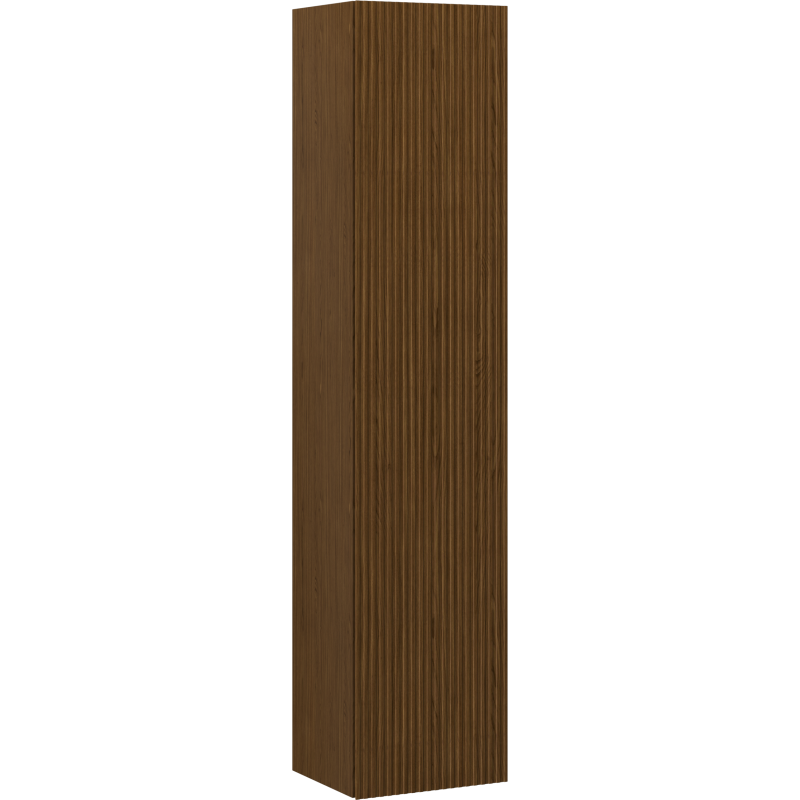 Mexen Rivel Badschrank 35 cm, 1 Tür, geriffelt, Nussbaum - 91A21-03016-1-BF86