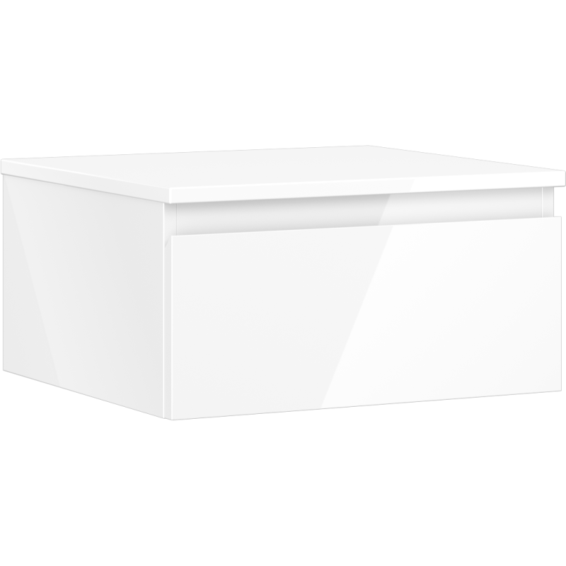 Mexen Orio Badezimmerunterschrank 50 cm mit Arbeitsplatte, 1 Schublade, weiß glänzend - 91A10-05023-1-BFC00