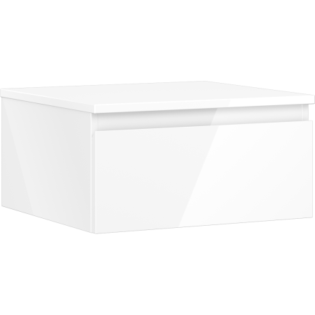 Mexen Orio Badezimmerunterschrank 50 cm mit Arbeitsplatte, 1 Schublade, weiß glänzend - 91A10-05023-1-BFC00