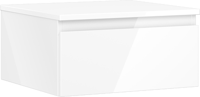 Mexen Orio Badezimmerunterschrank 50 cm mit Arbeitsplatte, 1 Schublade, weiß glänzend - 91A10-05023-1-BFC00