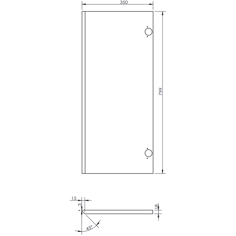 Mexen Rivel Badezimmersäule 35 cm, 2 Türen, geriffelt, graumatt - 91A21-03016-2-BF62