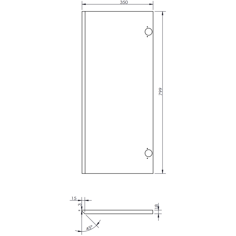 Mexen Rivel Badezimmerschrank 35 cm, 2 Türen, geriffelt, Grafit matt - 91A21-03016-2-BF66