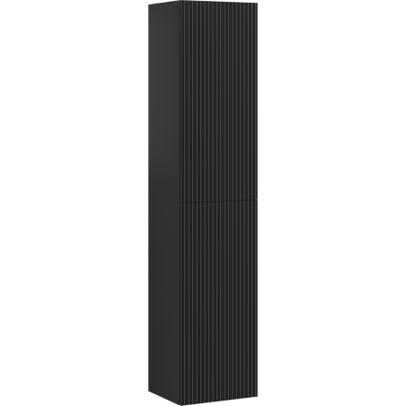 Mexen Rivel Badezimmer-Säule 35 cm, 2 Türen, geriffelt, schwarz matt - 91A21-03016-2-BF71