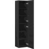 Mexen Rivel Badezimmer-Säule 35 cm, 2 Türen, geriffelt, schwarz matt - 91A21-03016-2-BF71