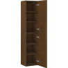 Mexen Rivel Badezimmer-Säule 35 cm, 2 Türen, geriffelt, Nussbaum - 91A21-03016-2-BF86