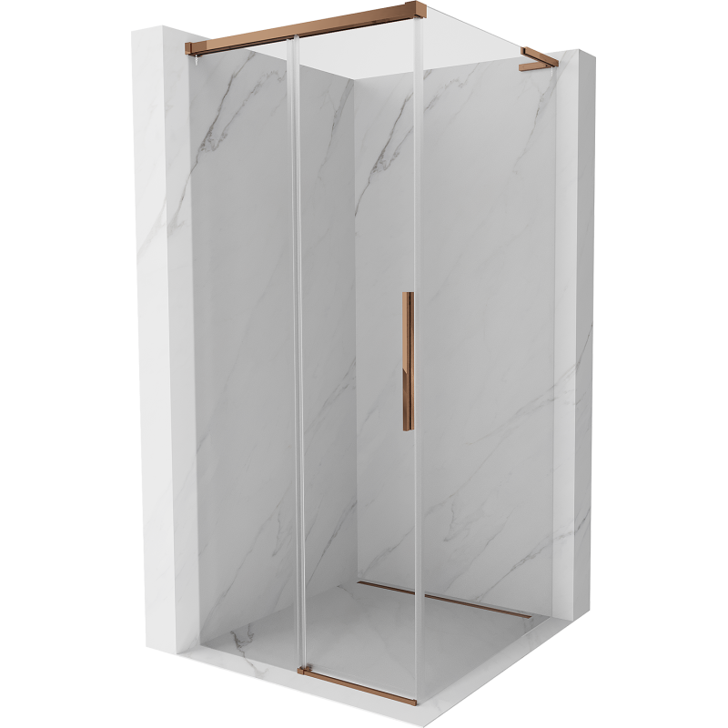 Mexen Rox L Schiebedusche 90 x 90 cm, transparent, Roségold - 8C2L-090-090-60-00