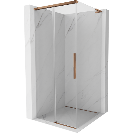 Mexen Rox L Duschkabine, Schiebetür, 100 x 100 cm, transparent, Roségold - 8C2L-100-100-60-00