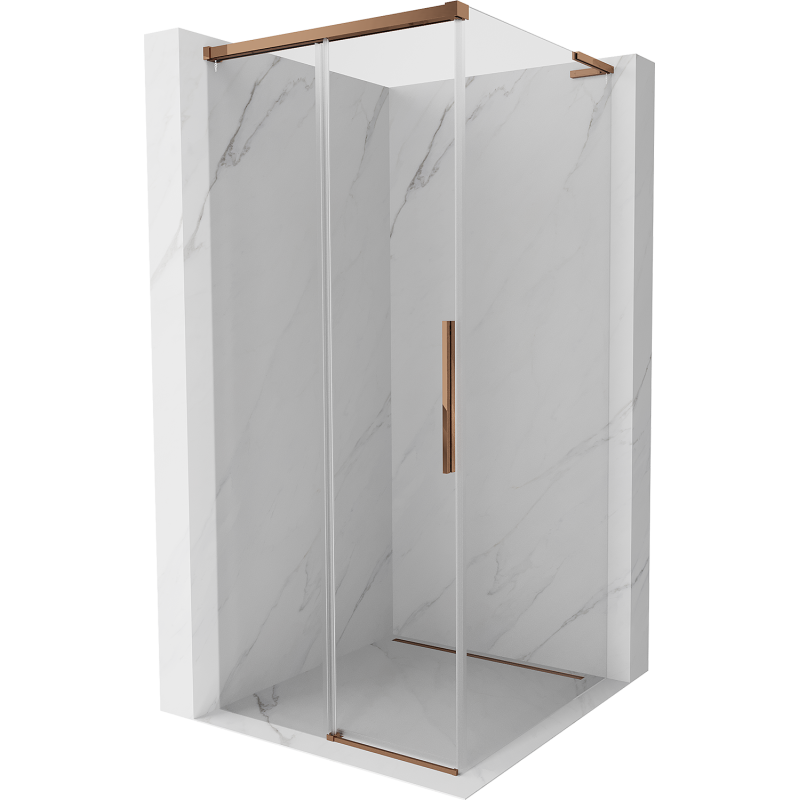 Mexen Rox L Duschkabine, schiebbar 120 x 120 cm, transparent, Roségold - 8C2L-120-120-60-00