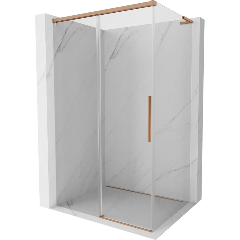 Mexen Rox L Duschkabine Schiebetür 95 x 85 cm, transparent, gebürstetes Kupfer - 8C2L-095-085-65-00