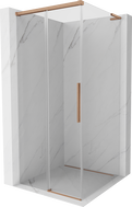 Mexen Rox L Duschkabine Schiebetür 90 x 90 cm, transparent, gebürstetes Kupfer - 8C2L-090-090-65-00