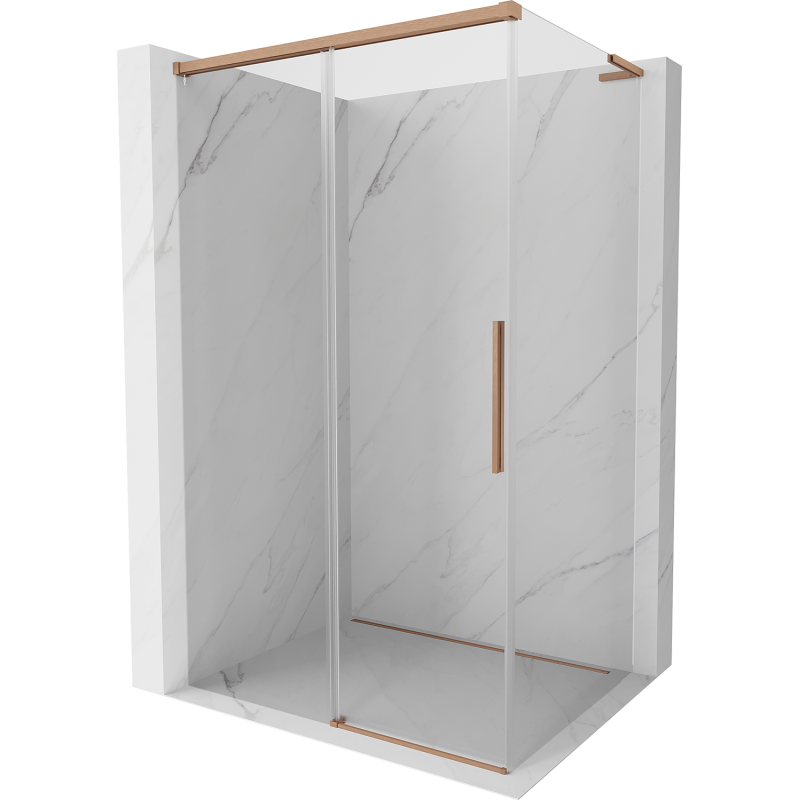 Mexen Rox L Schiebeduschkabine 90 x 95 cm, transparent, gebürstetes Kupfer - 8C2L-090-095-65-00