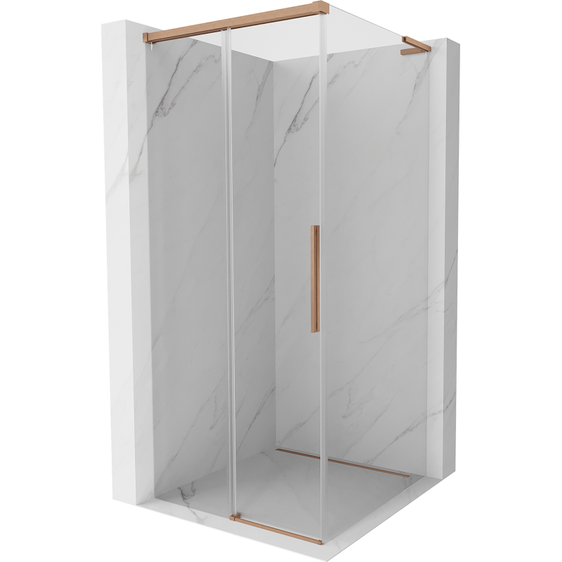 Mexen Rox L Schiebeduschkabine 100 x 100 cm, transparent, gebürstetes Kupfer - 8C2L-100-100-65-00