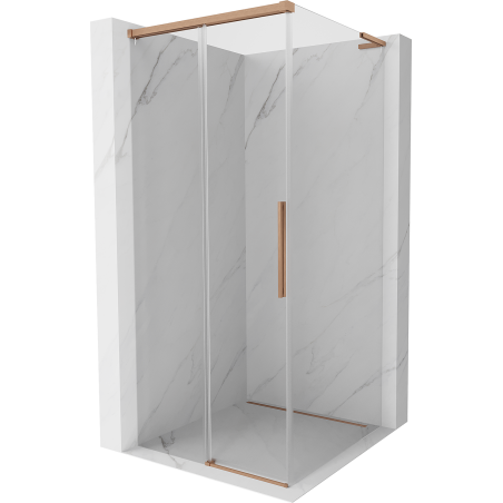 Mexen Rox L Duschkabine Schiebetür 120 x 120 cm, transparent, gebürstetes Kupfer - 8C2L-120-120-65-00