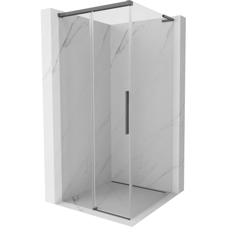 Mexen Rox L Duschkabine zum Schieben 90 x 90 cm, transparent, gebürstetes Gun Grau - 8C2L-090-090-66-00