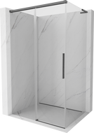 Mexen Rox L Duschkabine, verschiebbar, 100 x 90 cm, transparent, gebürstet Gun Gray - 8C2L-100-090-66-00