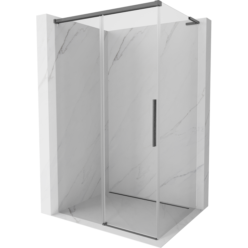 Mexen Rox L Schiebeduschkabine 120 x 100 cm, transparent, gun gray gebürstet - 8C2L-120-100-66-00