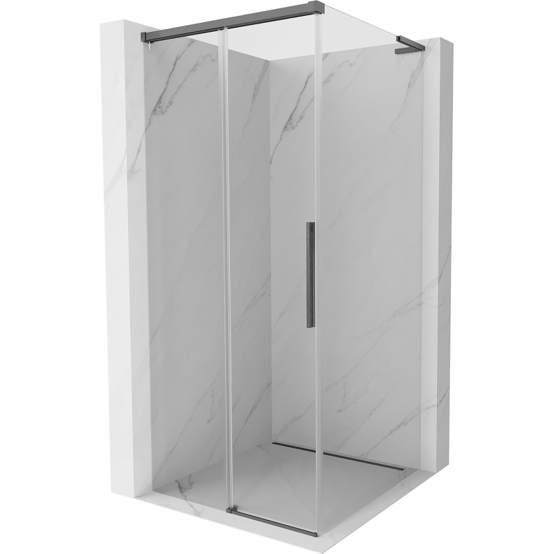 Mexen Rox L Duschkabine verschiebbar 110 x 110 cm, transparent, gebürstet gun gray - 8C2L-110-110-66-00