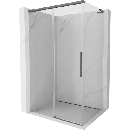 Mexen Rox L Duschkabine Schiebetür 110 x 120 cm, transparent, gebürstetes Gun Grau - 8C2L-110-120-66-00