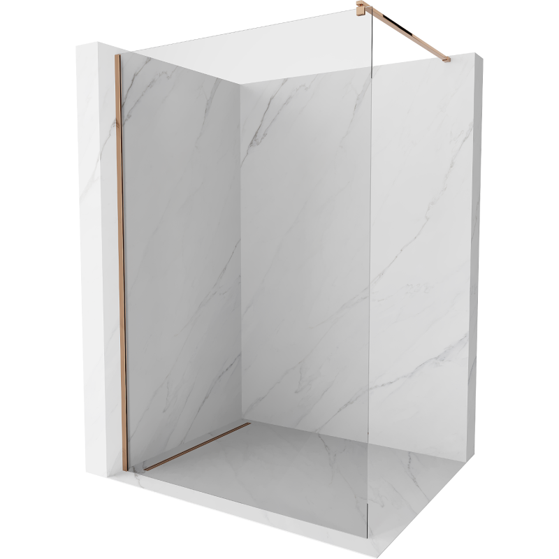 Mexen Kioto Duschwand Walk-in 100 x 200 cm, transparent 8 mm, Roségold - 800-100-101-60-00