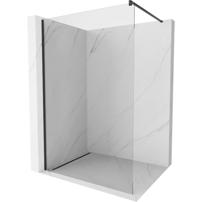 Mexen Kioto Duschwand Walk-in 50 x 200 cm, transparent 8 mm, schwarz - 800-050-101-70-00