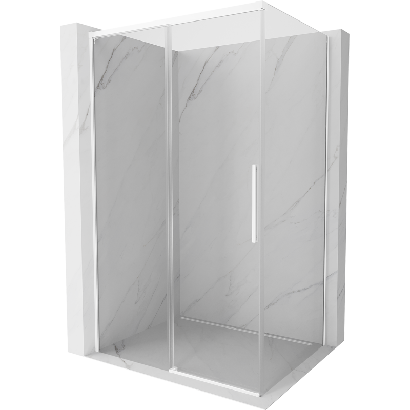 Mexen Rox Duschkabine Schiebetür 150 x 110 cm, transparent, weiß - 8C2-150-110-20-00