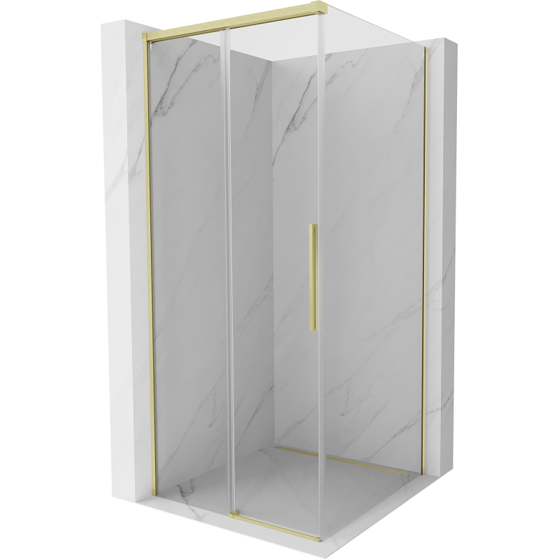 Mexen Rox Duschkabine Schiebetür 90 x 90 cm, transparent, gold - 8C2-090-090-50-00