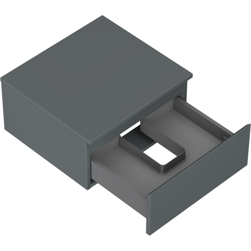 Mexen Orio Badezimmerschrank mit Waschtischplatte 50 cm, 1 Schublade, Grafit matt - 91A10-05023-1-BFC66