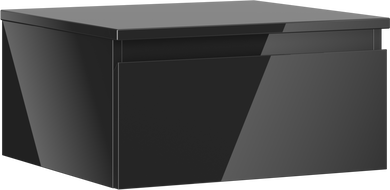 Mexen Orio Badezimmerschrank unter Waschbecken 50 cm mit Arbeitsplatte, 1 Schublade, schwarzer Hochglanz - 91A10-05023-1-BFC70