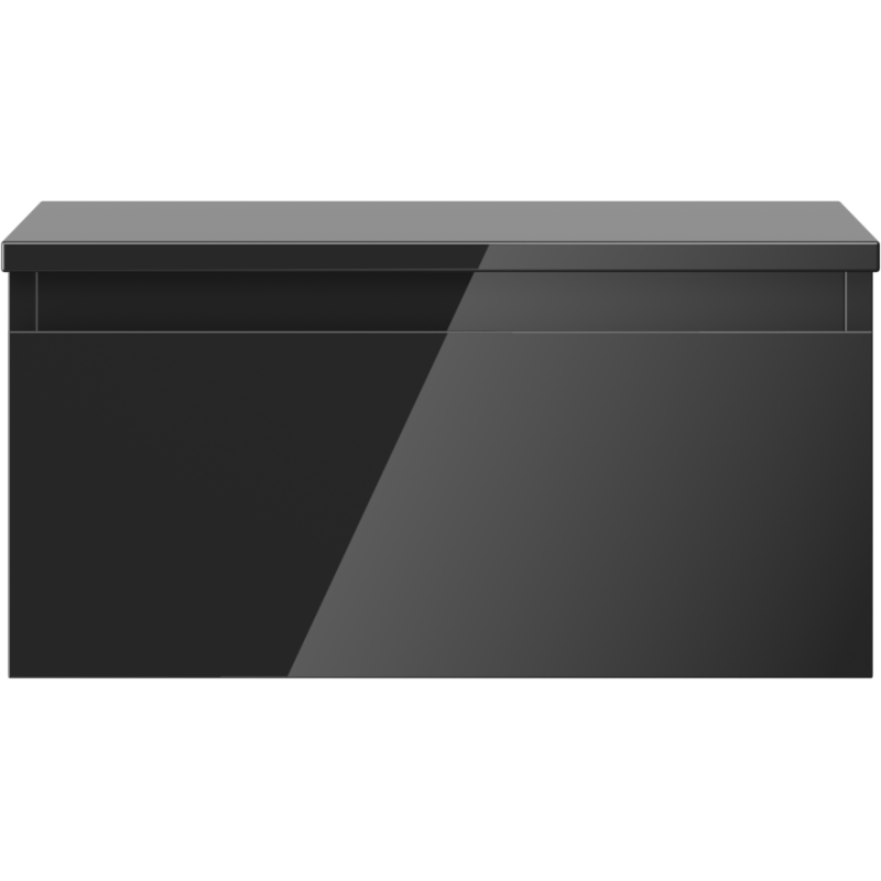 Mexen Orio Badezimmerschrank unter Waschbecken 50 cm mit Arbeitsplatte, 1 Schublade, schwarzer Hochglanz - 91A10-05023-1-BFC70