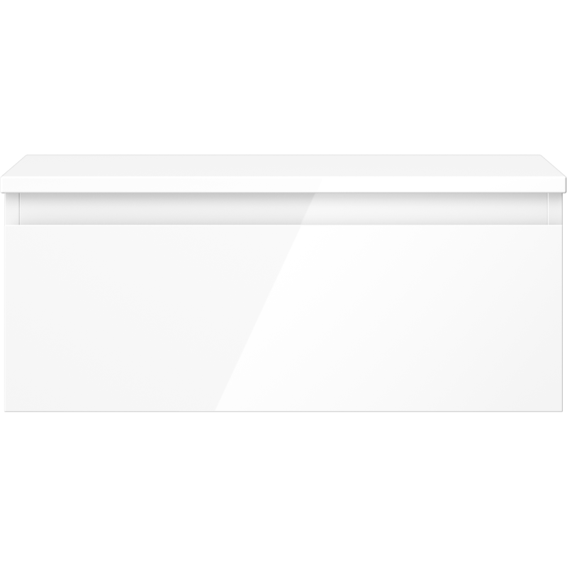Mexen Orio Waschbeckenschrank 60 cm mit Arbeitsplatte, 1 Schublade, Weiß Hochglanz - 91A10-06023-1-BFC00
