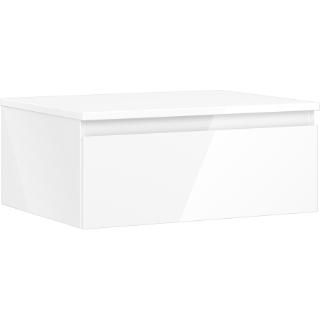 Mexen Orio Waschbeckenschrank 60 cm mit Arbeitsplatte, 1 Schublade, Weiß Hochglanz - 91A10-06023-1-BFC00