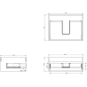 Mexen Orio Badezimmerschrank unter Waschbecken 60 cm mit Arbeitsplatte, 1 Schublade, weiß matt - 91A10-06023-1-BFC01