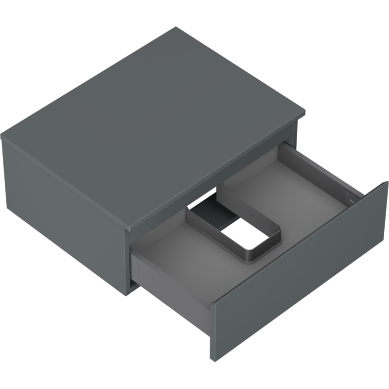 Mexen Orio Badezimmerschrank 60 cm mit Waschtischplatte, 1 Schublade, mattes Graphit - 91A10-06023-1-BFC66