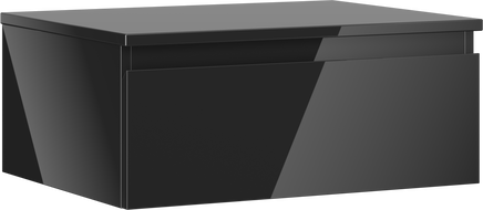Mexen Orio Badezimmerschrank für Waschbecken 60 cm mit Arbeitsplatte, 1 Schublade, schwarzer Glanz - 91A10-06023-1-BFC70